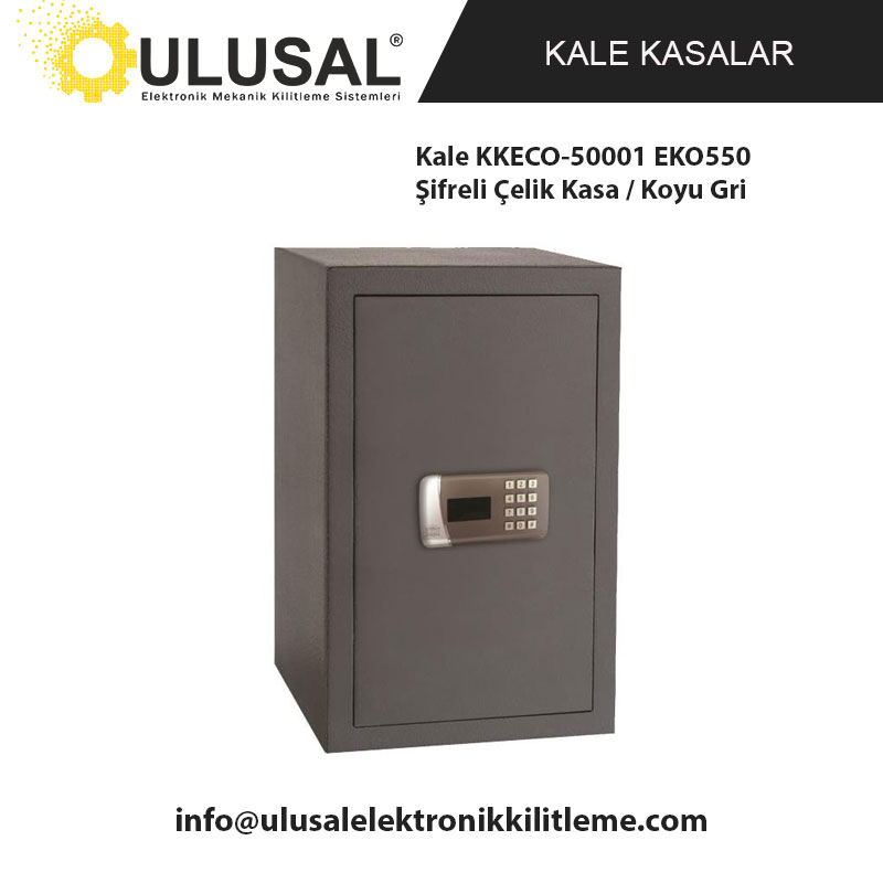 Kale KKECO-50001 EKO550 Şifreli Çelik Kasa / Koyu Gri