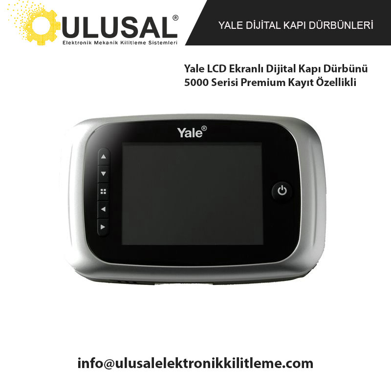Yale LCD Ekranlı Dijital Kapı Dürbünü 5000 Serisi Premium Kayıt Özellikli