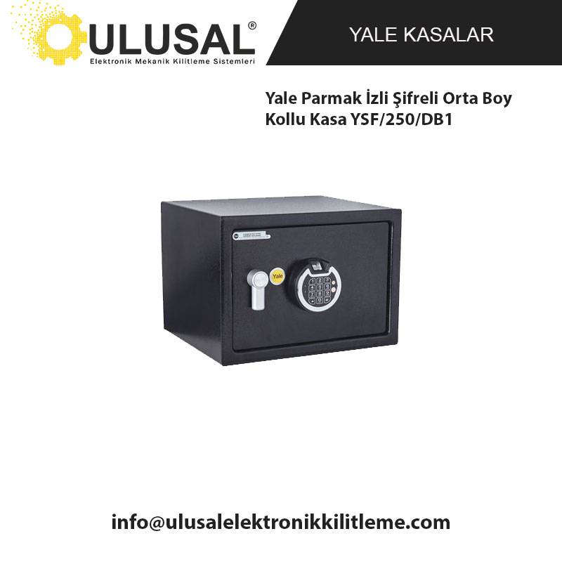 Yale Parmak İzli Şifreli Orta Boy Kollu Kasa YSF/250/DB1